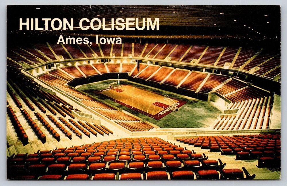 Vtg Hilton Coliseum Ames IA Postcard Iowa State University Basketball Stadium
